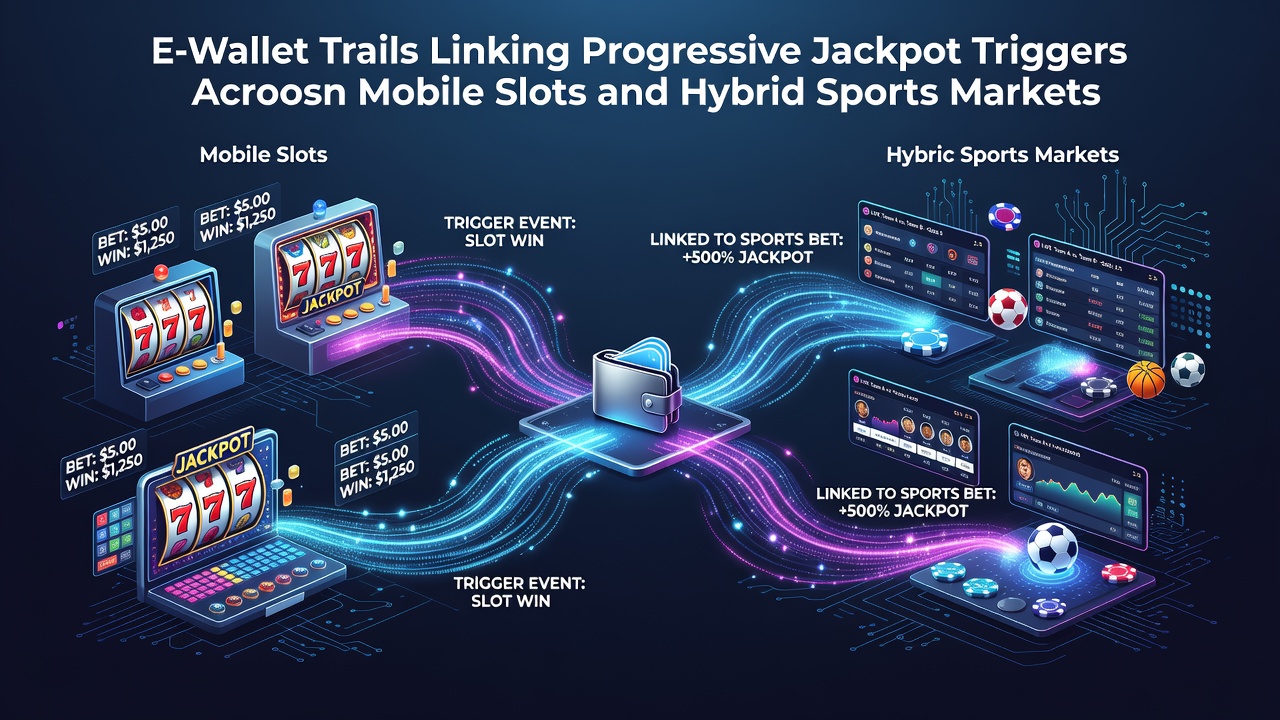 Detailed view of transaction flows and jackpot meter updates across connected gaming and betting interfaces