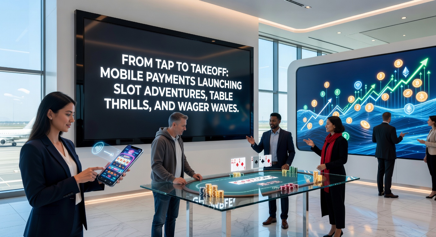 Dynamic graphic of a finger tapping a payment icon, flowing into live roulette wheel, blackjack table, and sports betting odds screen