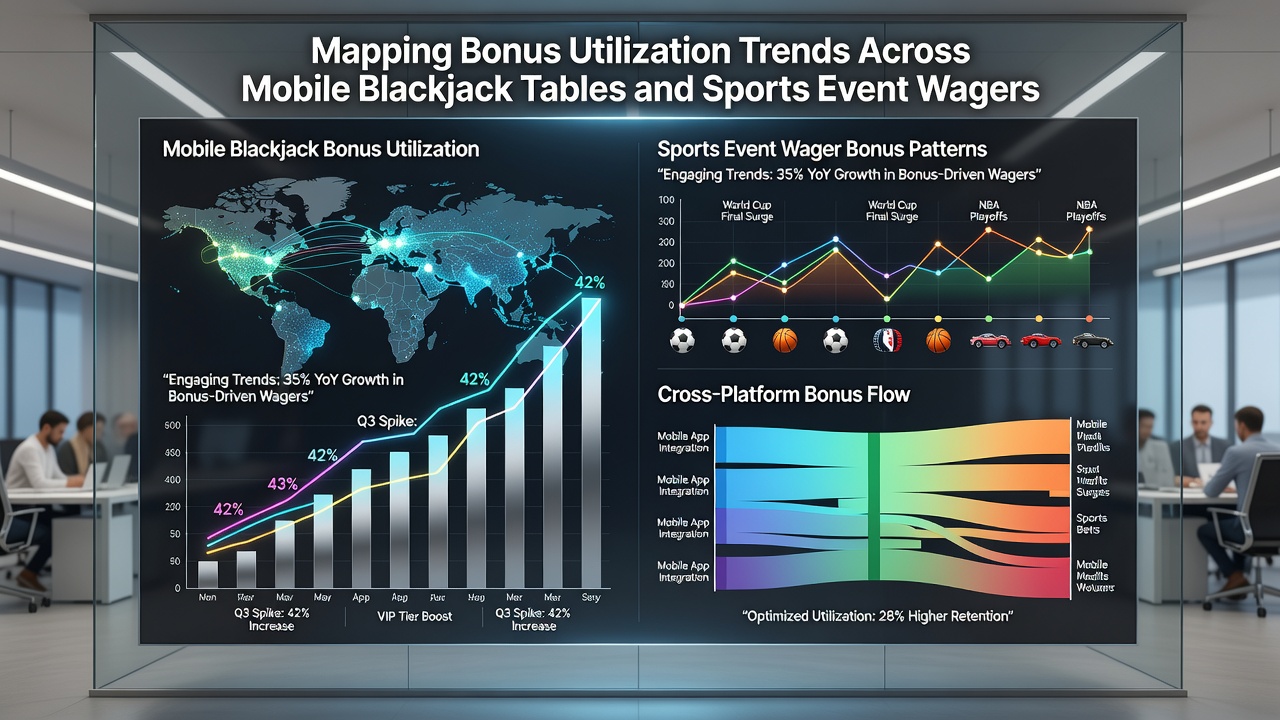 Detailed charts and graphs illustrating comparative bonus utilization between mobile blackjack and sports wagers in 2026