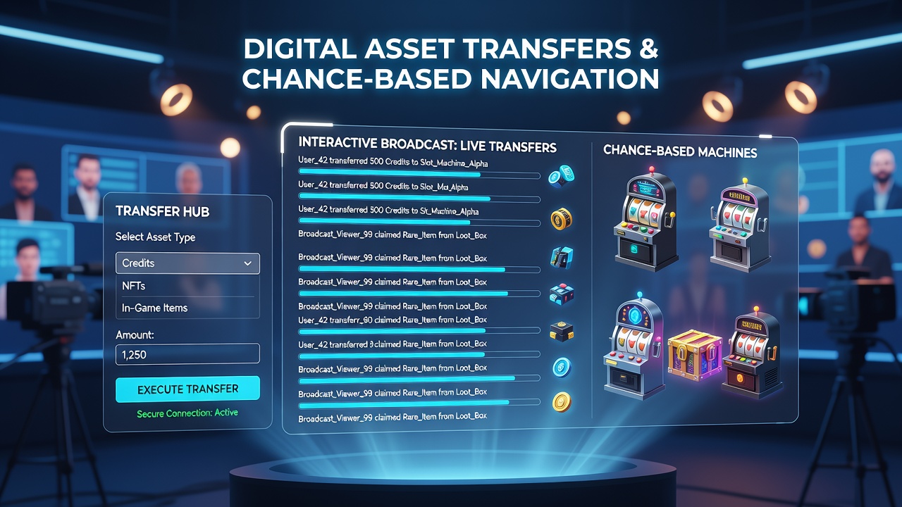 Screenshot-style view of a mobile app interface showing crypto wallet integration for slots, live streams, and prediction markets