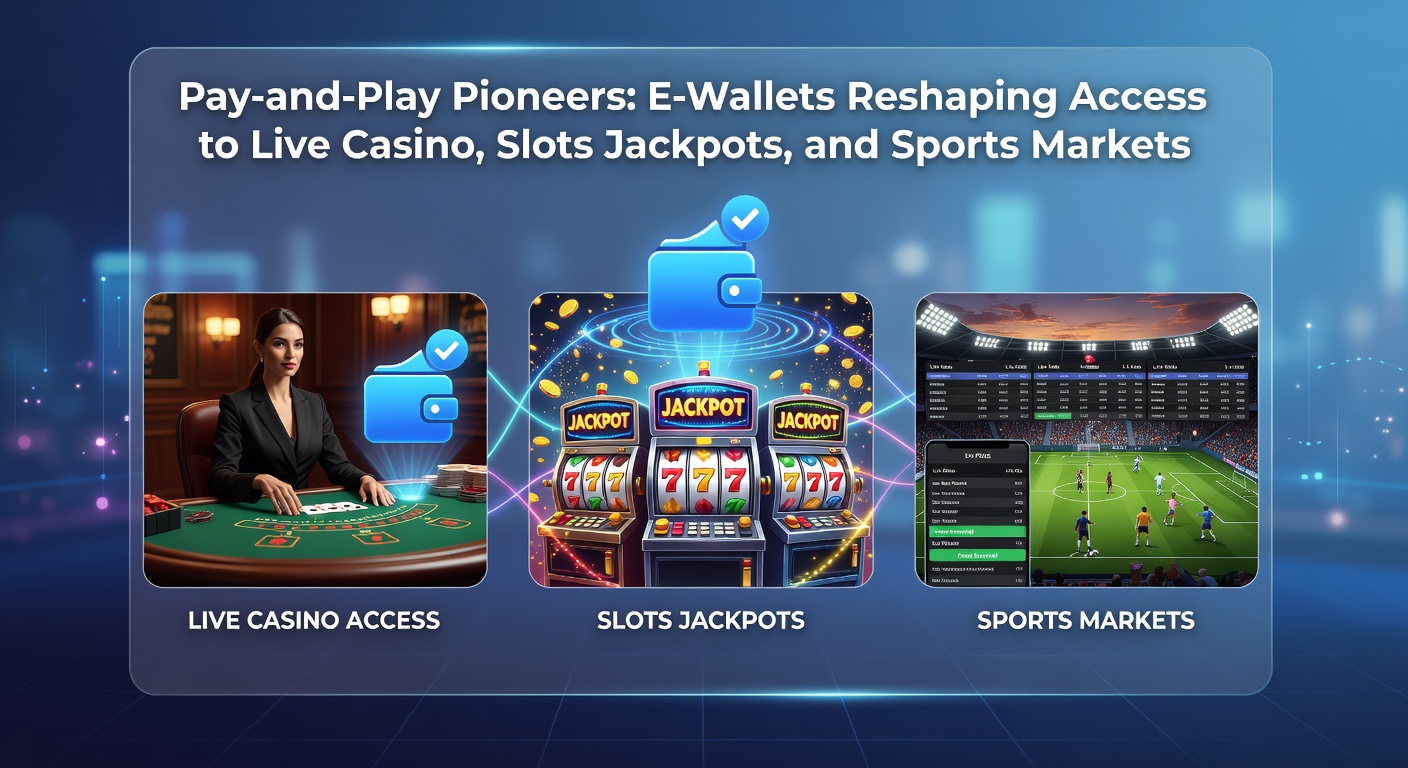 Player on mobile device accessing slot jackpots and sports odds via e-wallet deposit